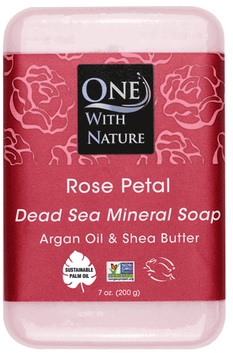 Rose Petal Soap with Dead Sea Minerals, Argan Oil & Shea Butter, and Rose  Petals, 7 oz